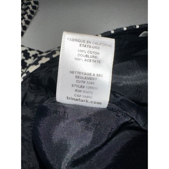 Trina Turk Pants Wide Leg Cropped Houndstooth Pockets Career Office Casual 6 - Picture 5 of 11